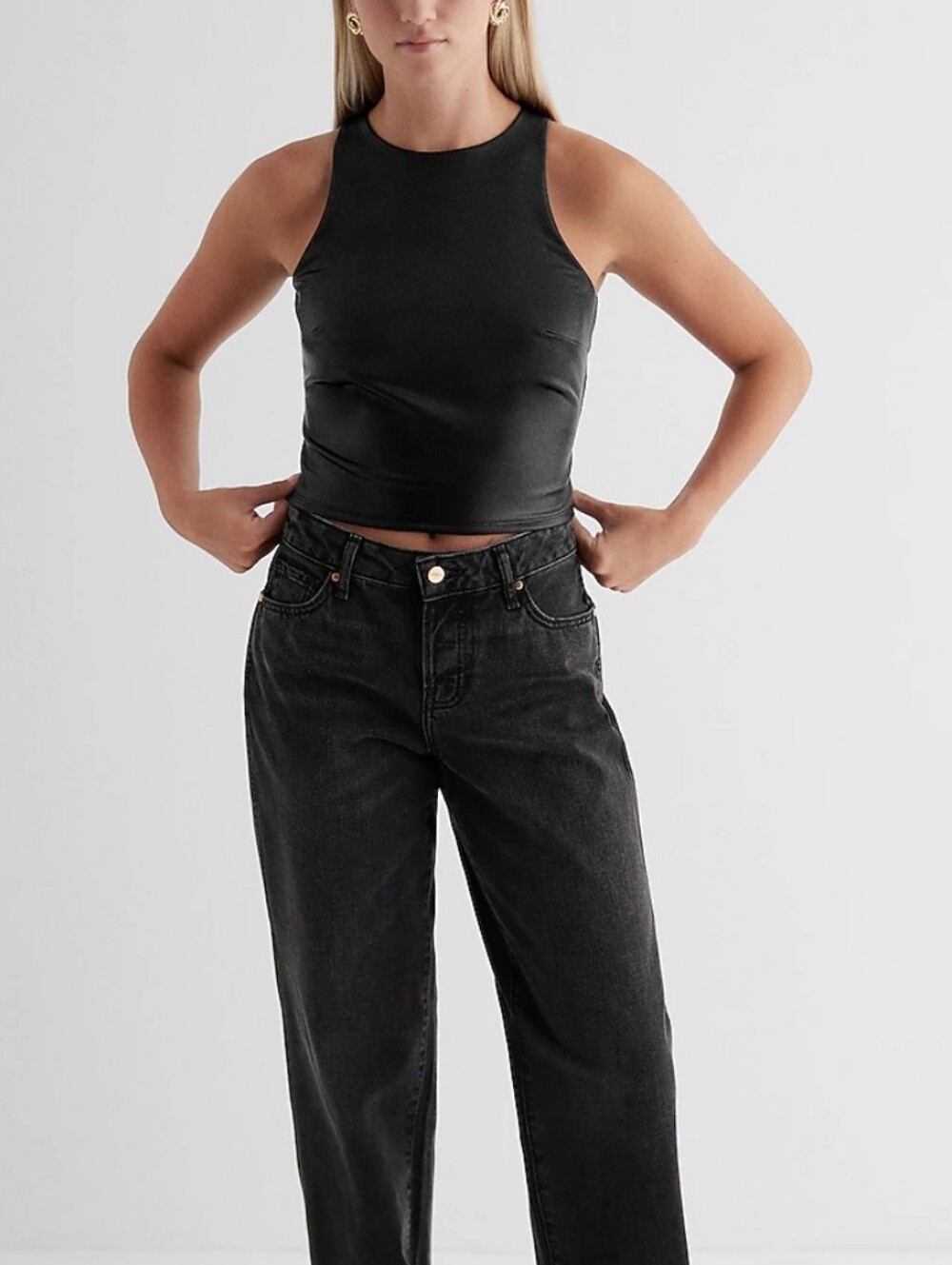 Express Black Faux Leather Tank - Picture 5 of 7